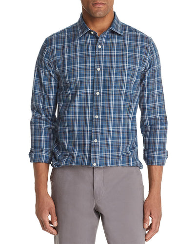 The Men's Store Plaid Classic Fit Shirt Blue / Raisin