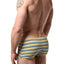 Timoteo Green & Yellow Stripe Open Water Swim Trunk