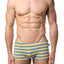 Timoteo Green & Yellow Stripe Open Water Swim Trunk