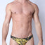 Timoteo Yellow Zebra Capri Swim Thong