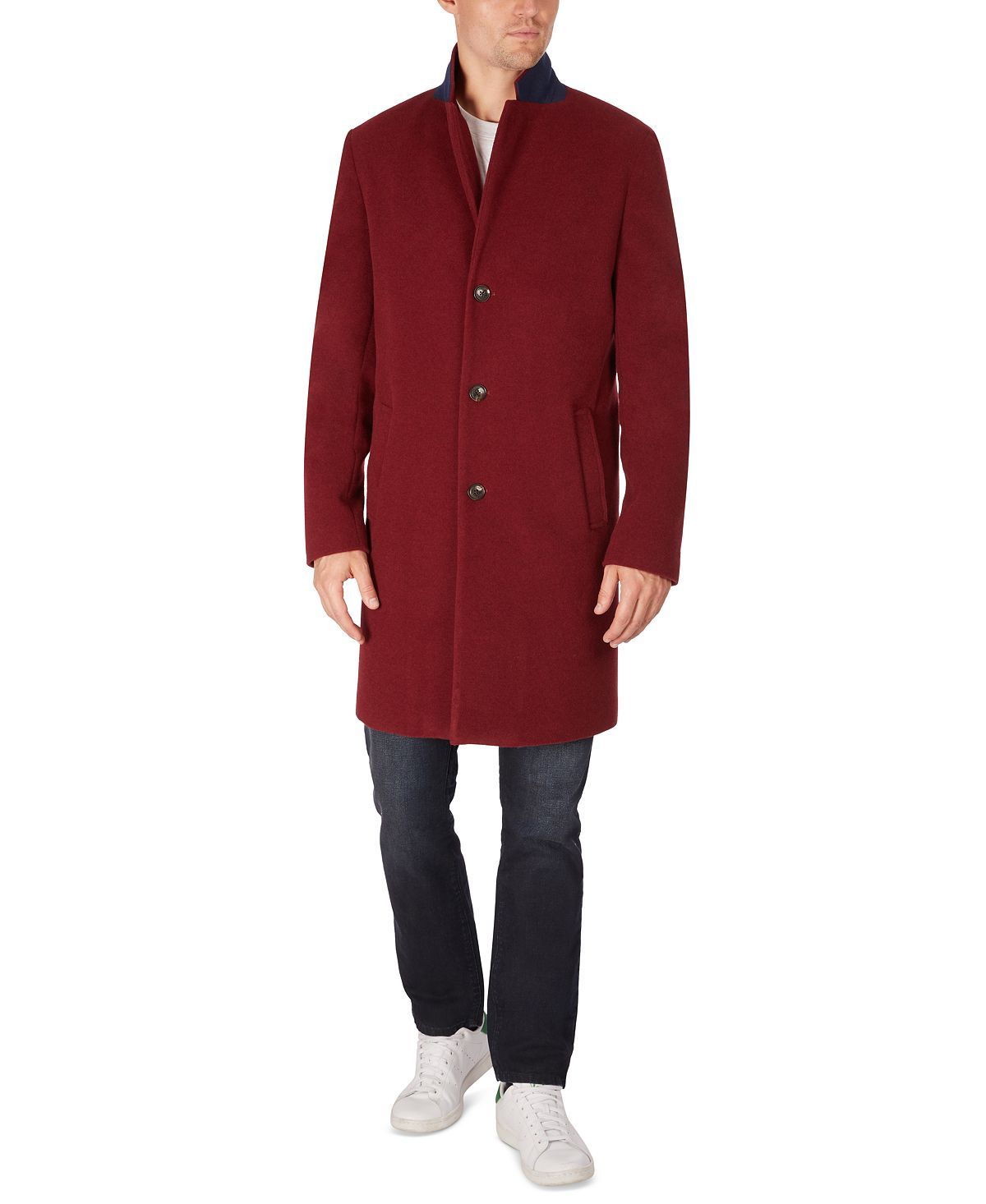 Tommy Hilfiger Addison Wool-blend Trim Fit Overcoat Red