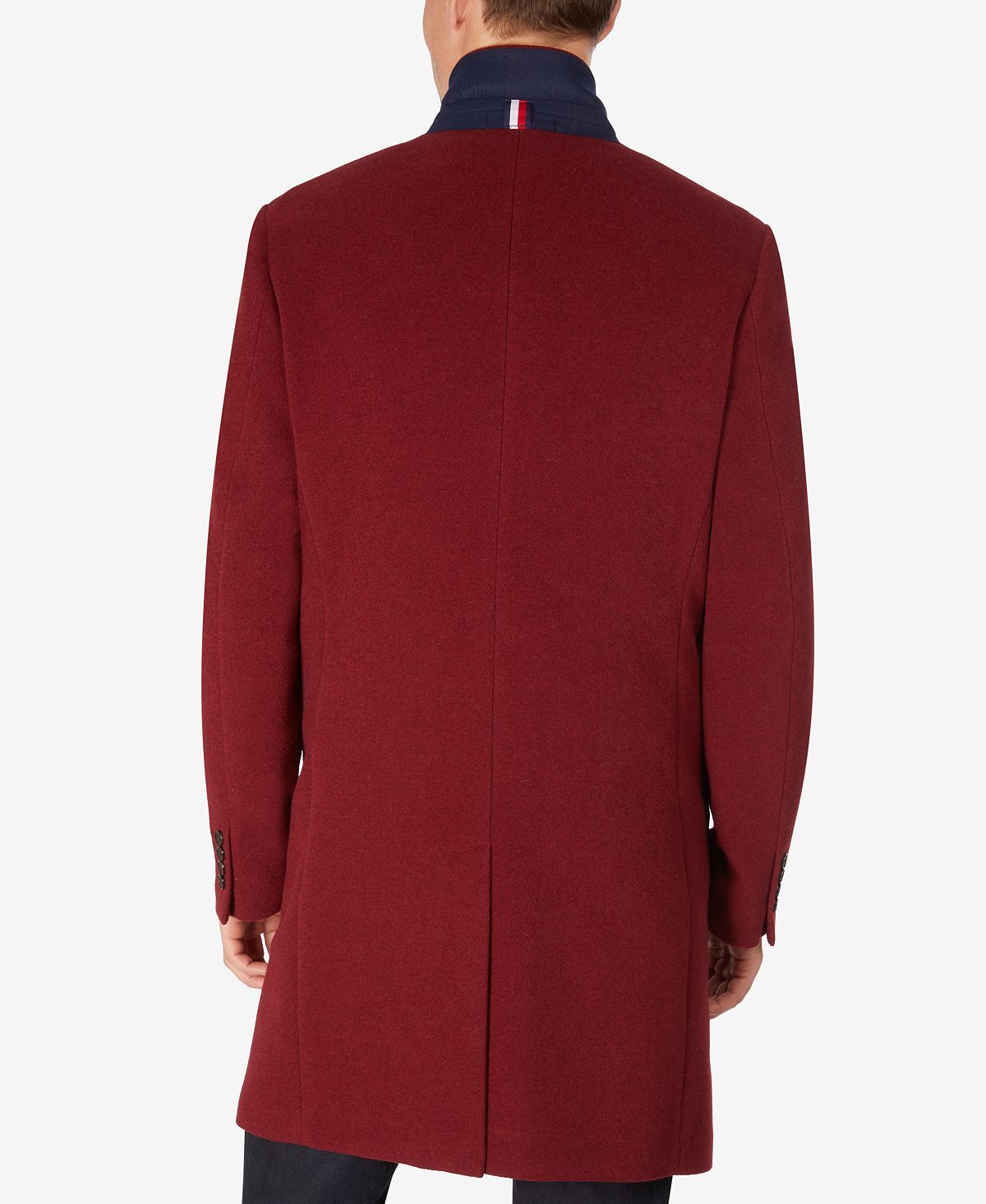 Tommy Hilfiger Addison Wool-blend Trim Fit Overcoat Red