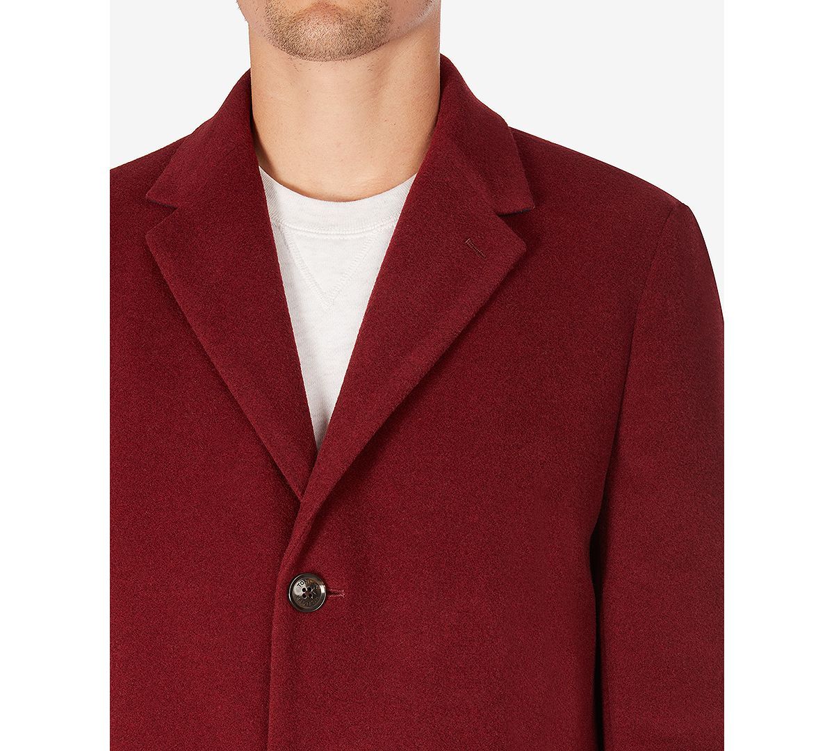 Tommy Hilfiger Addison Wool-blend Trim Fit Overcoat Red