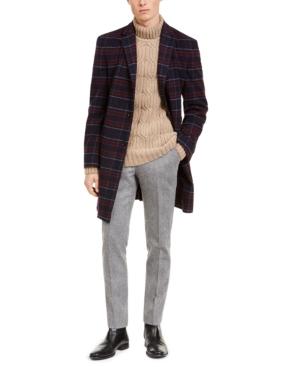 Tommy Hilfiger Men's Modern-Fit Performance Stretch Flex Plaid Addison Overcoat