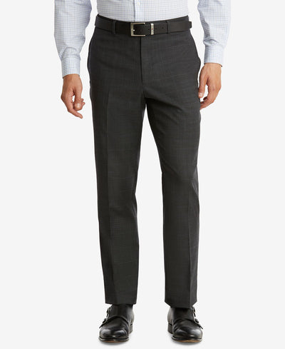 Tommy Hilfiger Modern-fit Th Flex Performance Plaid Wool Suit Pants Dark Gray Plaid