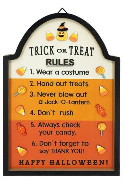 Trick or Treat Rules Wall Sign