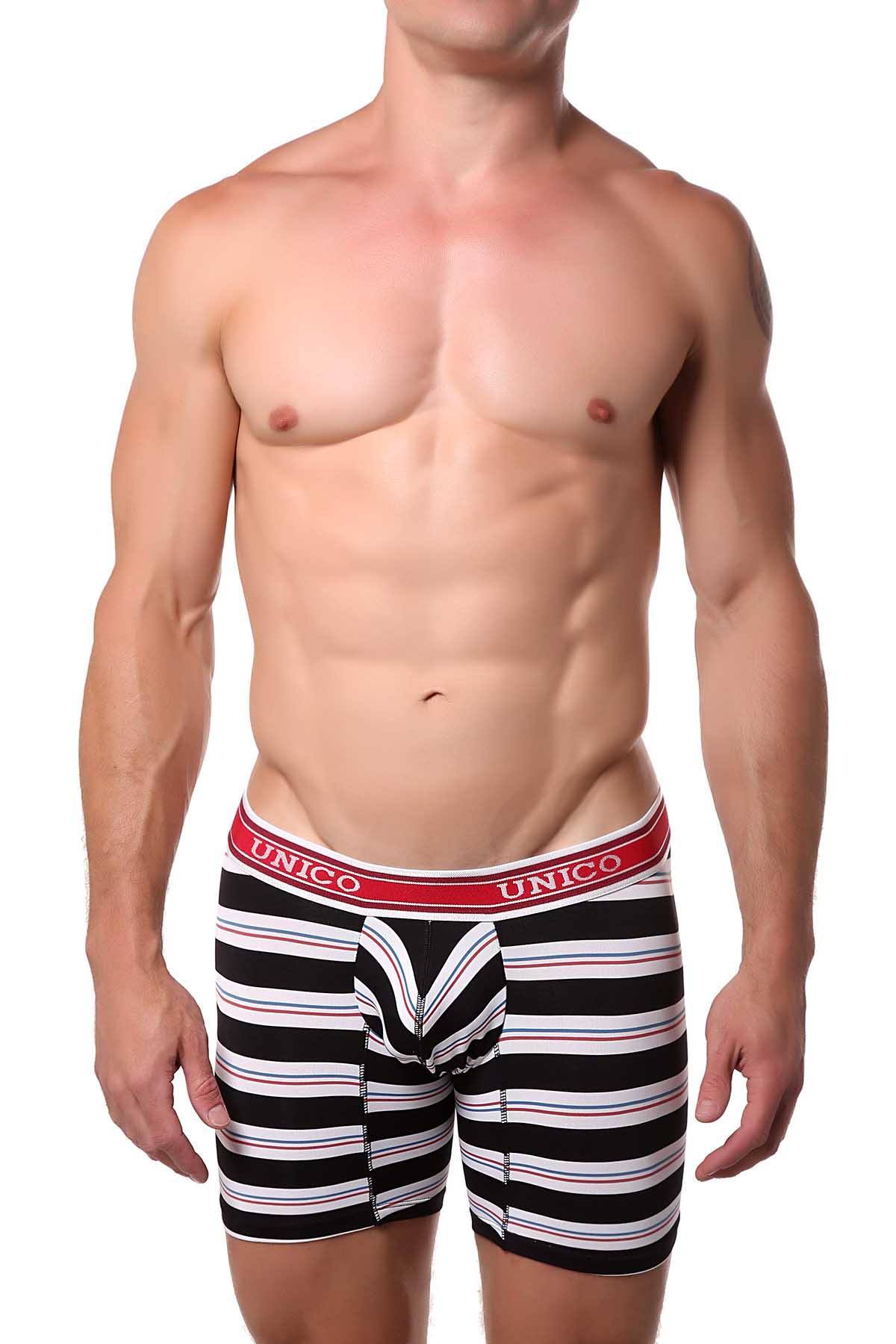 Unico Black/Red/Blue Striped Swami Boxer Brief