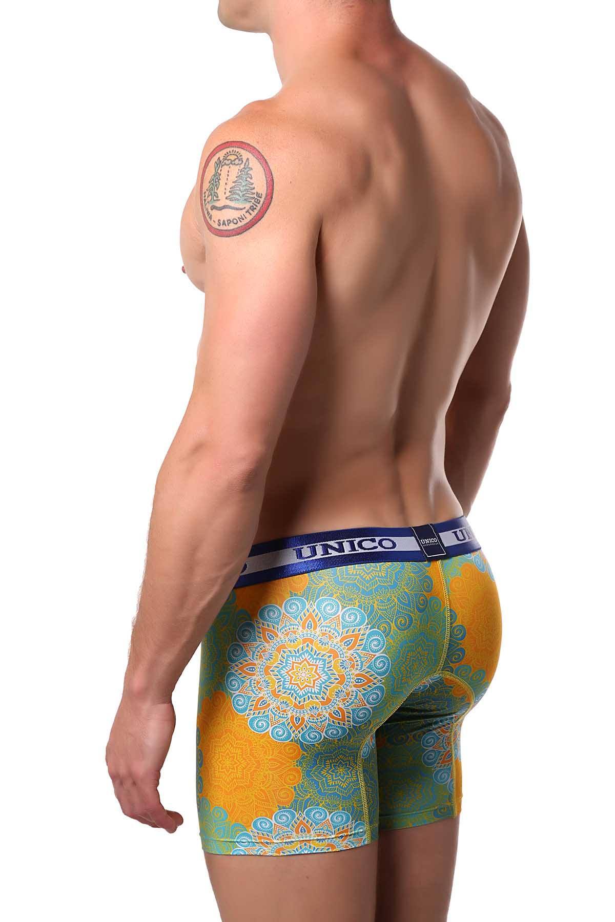 Unico Blue/Orange/Multi Mandala Boxer Brief