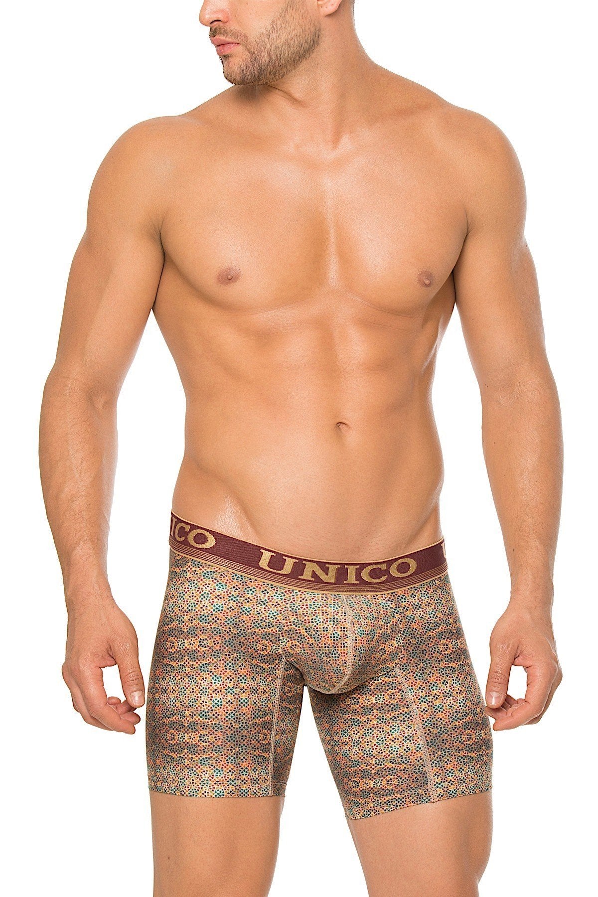 Unico Gold/Brick-Red/Multi-Color Santera Boxer Brief