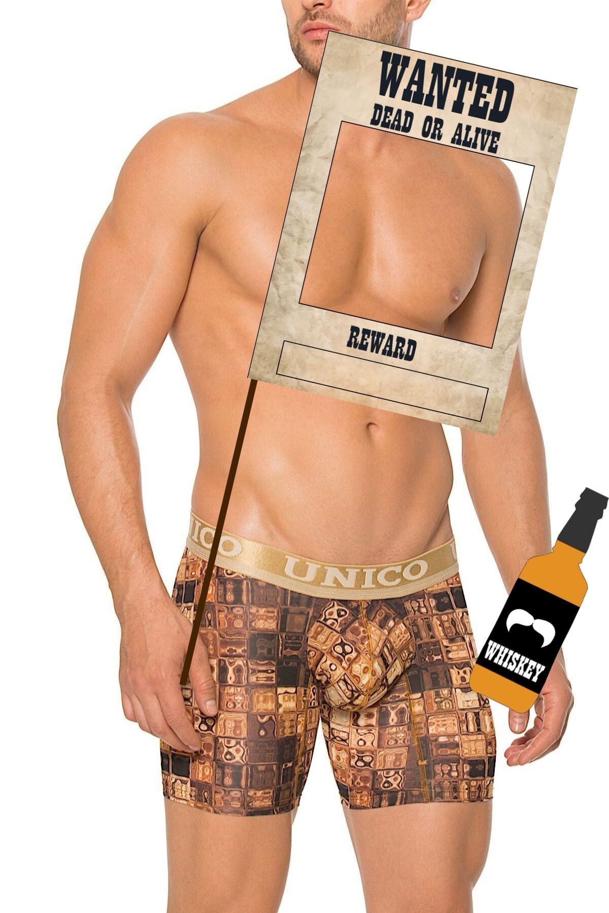 Unico Gold/Brown Oro Boxer Brief