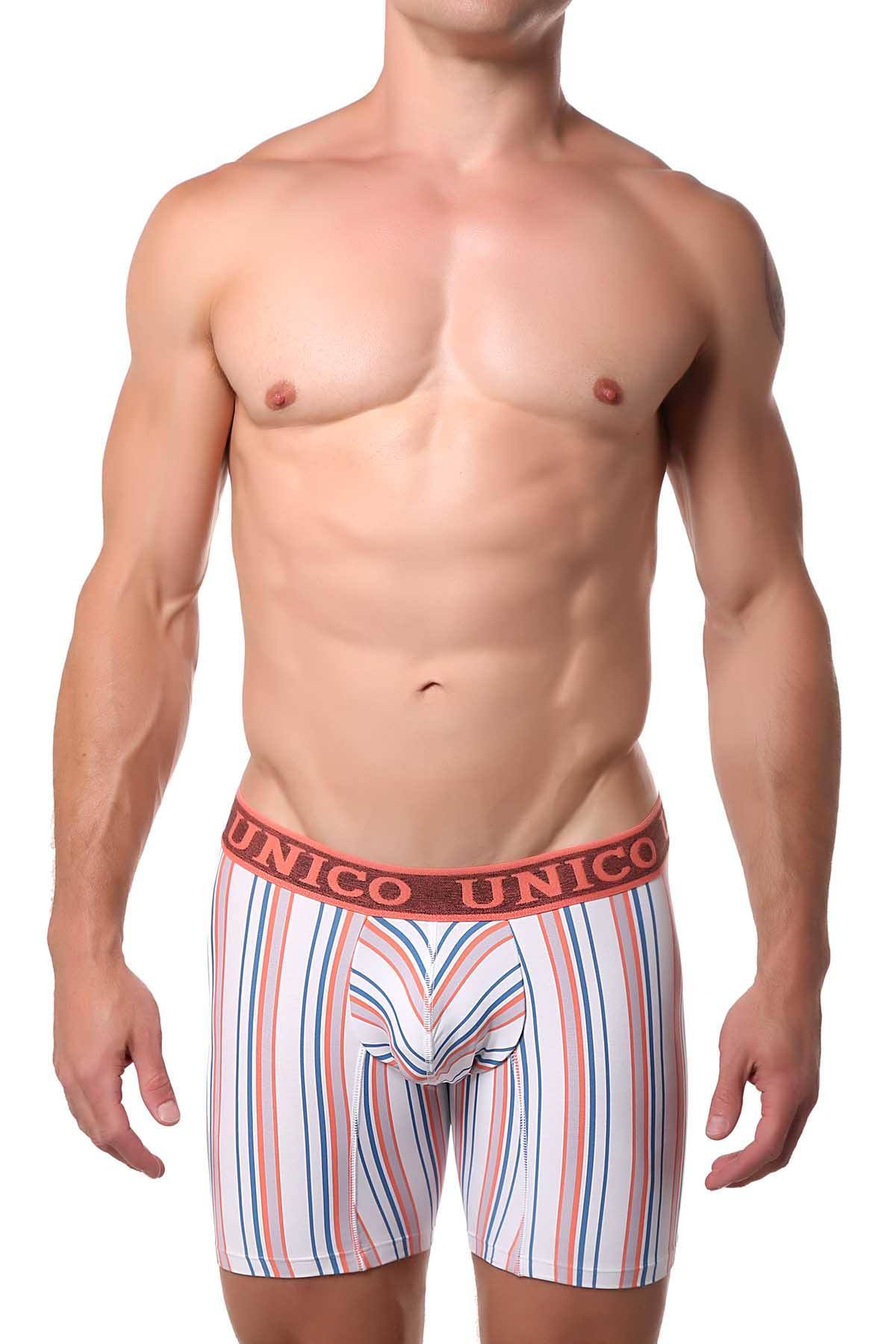 Unico Peach/Blue/Multi Striped Jivana Boxer Brief