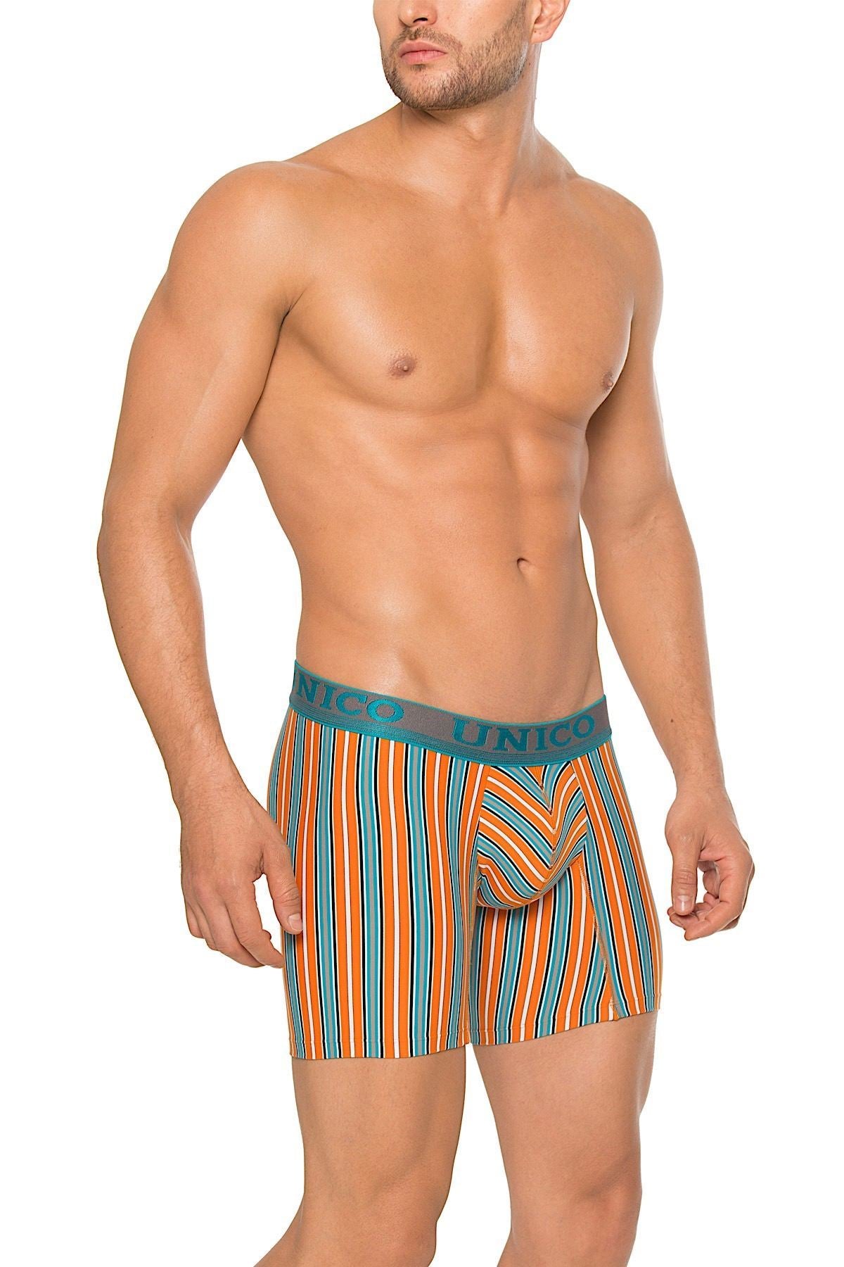 Unico Teal/Orange/Multi-Colored Oshala Boxer Brief