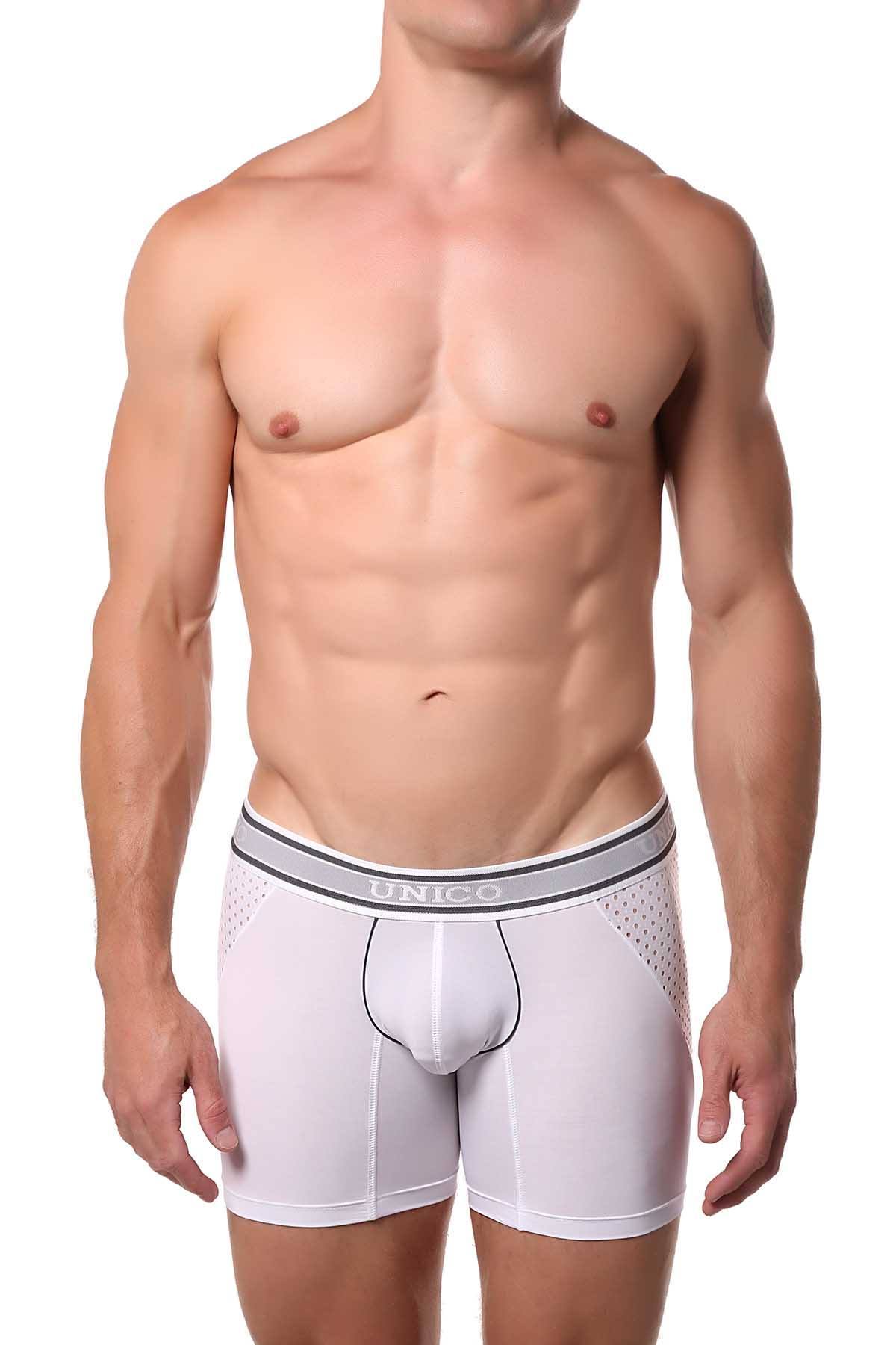 Unico White/Grey Mesh Retreat Boxer Brief