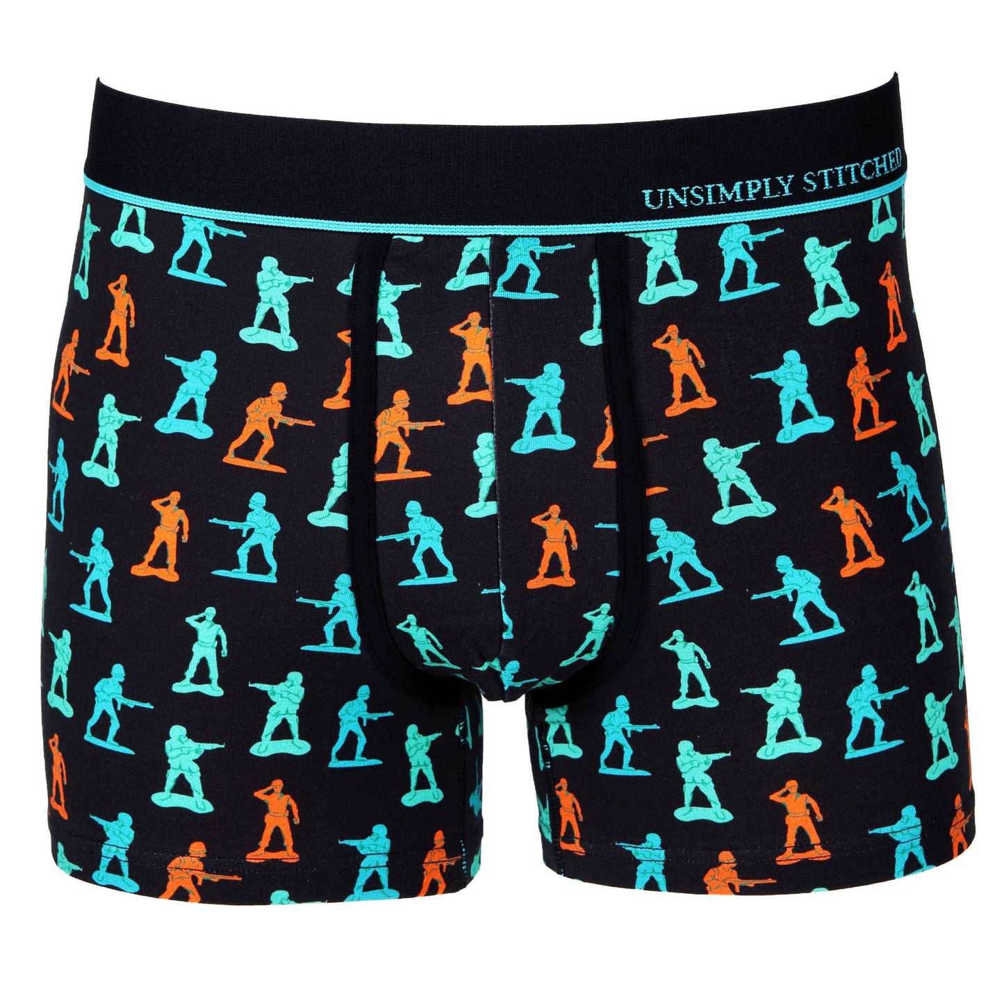 Unsimply Stitched Orange blue Green Army Man trunk