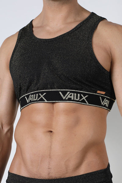 Vaux black Mirage Lurex Crop Top