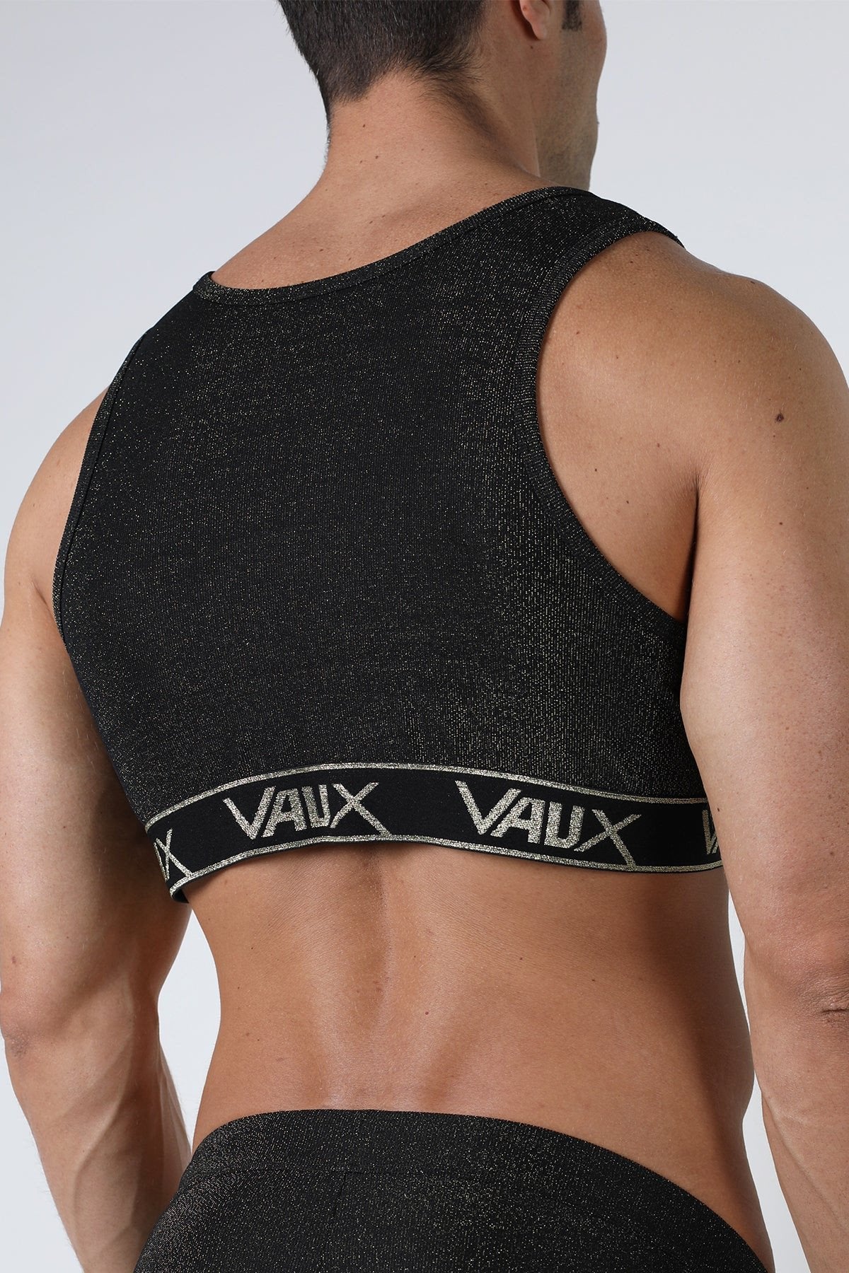 Vaux black Mirage Lurex Crop Top