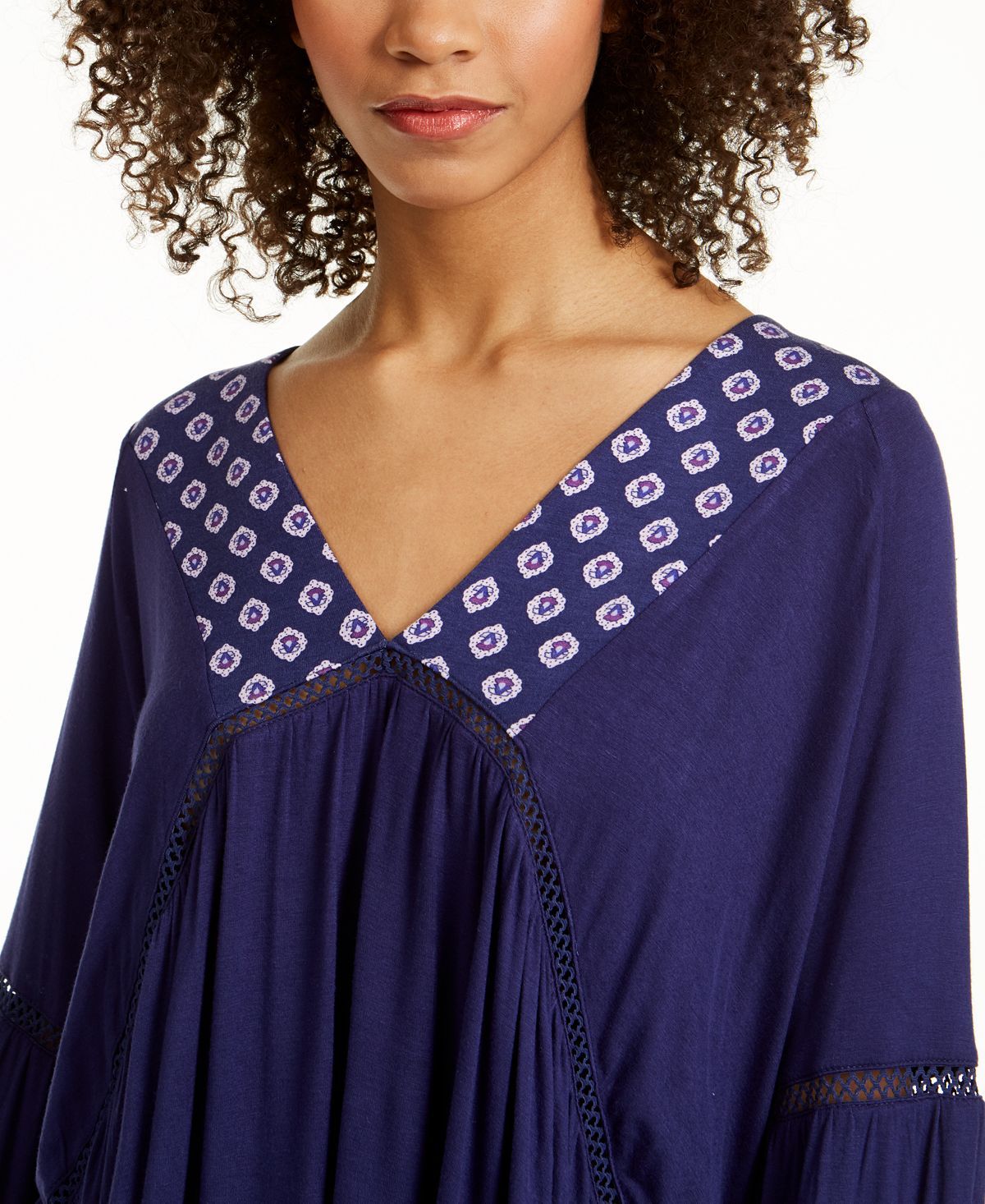 Vera Bradley Isabella Jersey Lattice-lace Sleep Top Cassis