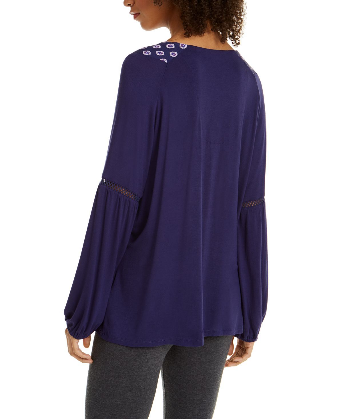 Vera Bradley Isabella Jersey Lattice-lace Sleep Top Cassis