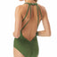 Vince Camuto Riviera Plunge Cheeky One-piece Swimsuit Fern