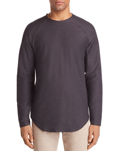 Vitaly Scalloped Hem Crewneck Shirt Charcoal