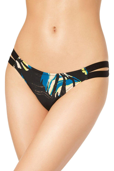 Volcom Lost Marbles Cutout Cheeky Bikini Bottom in Black