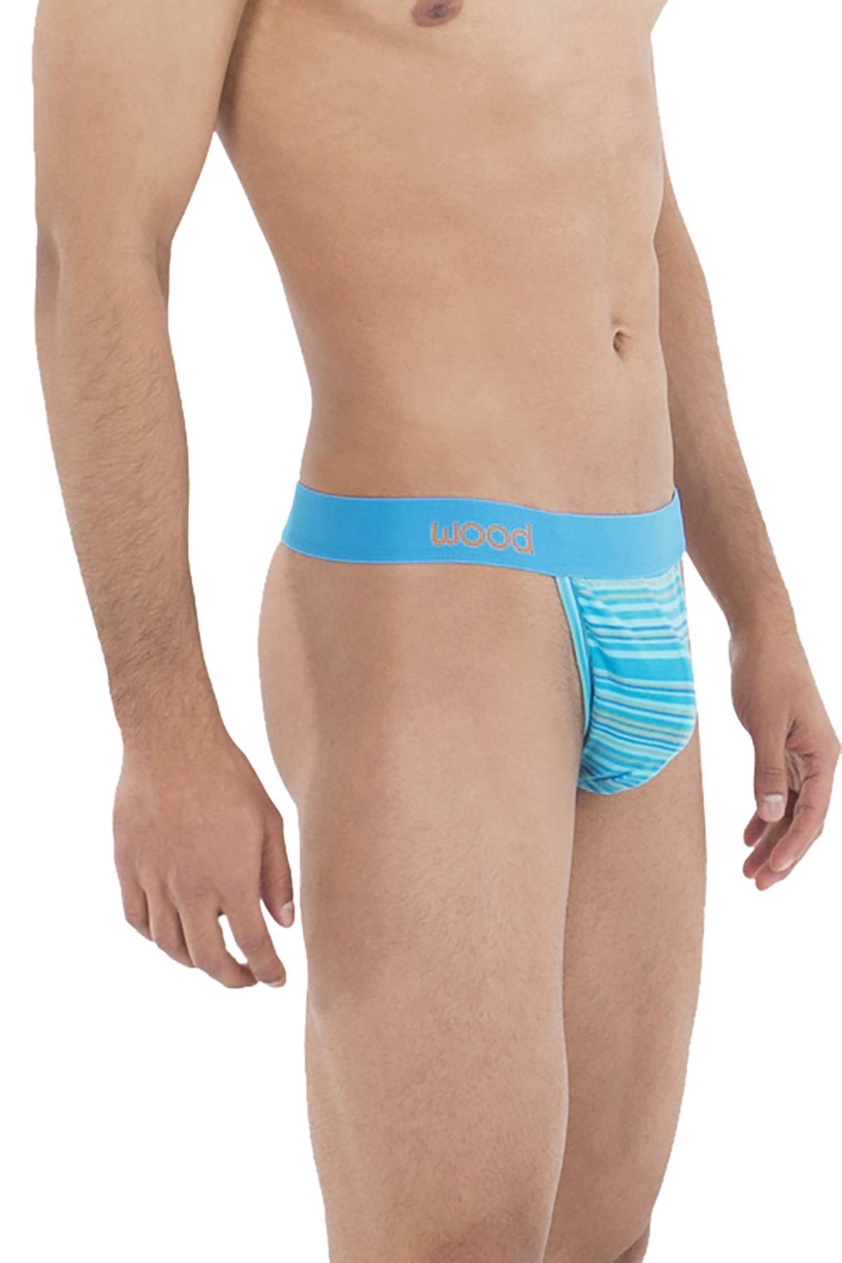 WOOD Aqua Stripe Thong