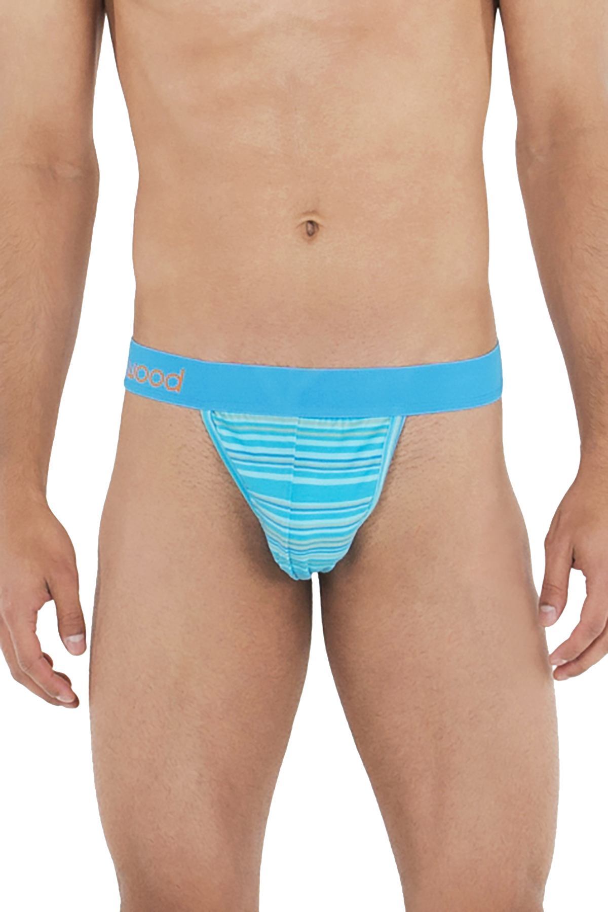 WOOD Aqua Stripe Thong