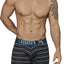 XTREMEN Black/Blue/Grey Thin-Stripe Microfiber Boxer Brief