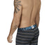 XTREMEN Black/Blue/Grey Thin-Stripe Microfiber Boxer Brief