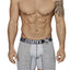 XTREMEN Black/Grey Striped-Panel Cotton Boxer Brief