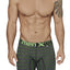 XTREMEN Black/Lime-Green Miniprint/Stripes Boxer Brief