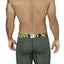 XTREMEN Black/Lime-Green Miniprint/Stripes Boxer Brief