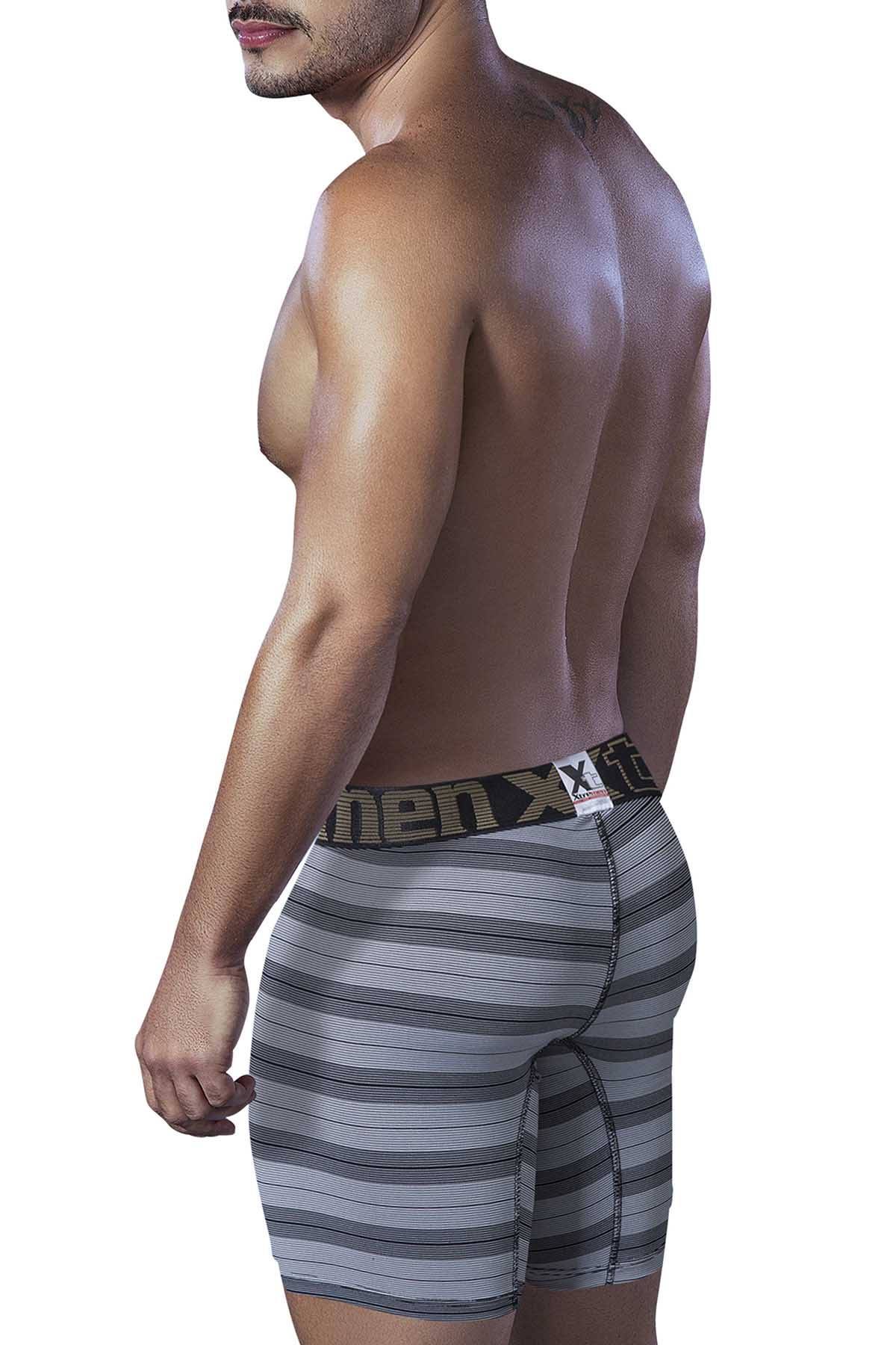 XTREMEN Black Microfiber Piping Boxer Brief