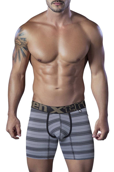 XTREMEN Black Microfiber Piping Boxer Brief