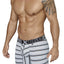 XTREMEN Black/White/Blue Striped Microfiber Boxer Brief