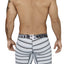 XTREMEN Black/White/Blue Striped Microfiber Boxer Brief