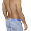 XTREMEN Blue/Grey Striped-Panel Cotton Boxer Brief