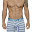 XTREMEN Blue/White/Green Striped Microfiber Boxer Brief