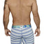 XTREMEN Blue/White/Green Striped Microfiber Boxer Brief