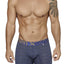 XTREMEN Dark-Blue/Beige Miniprint/Stripes Boxer Brief