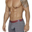 XTREMEN Dark-Grey/Red Thin-Stripe Microfiber Boxer Brief