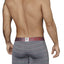 XTREMEN Dark-Grey/Red Thin-Stripe Microfiber Boxer Brief