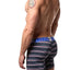 XTREMEN Grey/Blue Stripe Open-Fly Microfiber Boxer Brief