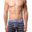 XTREMEN Grey/Blue Stripe Open-Fly Microfiber Boxer Brief