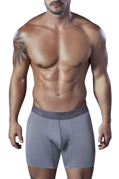 XTREMEN Grey Microfiber Jacquard Athletic Boxer Brief