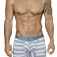 XTREMEN Grey/White/Blue Striped Microfiber Boxer Brief