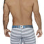 XTREMEN Grey/White/Blue Striped Microfiber Boxer Brief