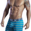 XTREMEN Jade-Green Stripe Open-Fly Microfiber Boxer Brief