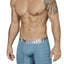 XTREMEN Turquoise/Grey Miniprint/Stripes Boxer Brief