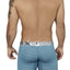 XTREMEN Turquoise/Grey Miniprint/Stripes Boxer Brief